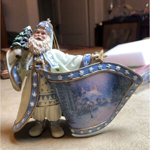2003 Thomas Kinkadeโ Old World Santa Ornament "Frosty Christmas Eve Santa"